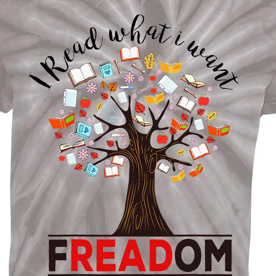 I Read What I Want Banned Books Week Librarian Kids Tie-Dye T-Shirt