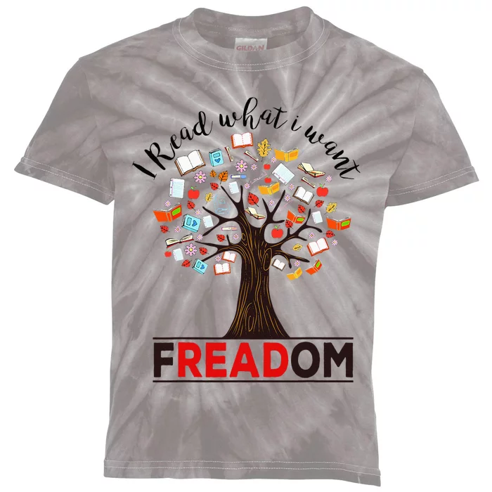 I Read What I Want Banned Books Week Librarian Kids Tie-Dye T-Shirt