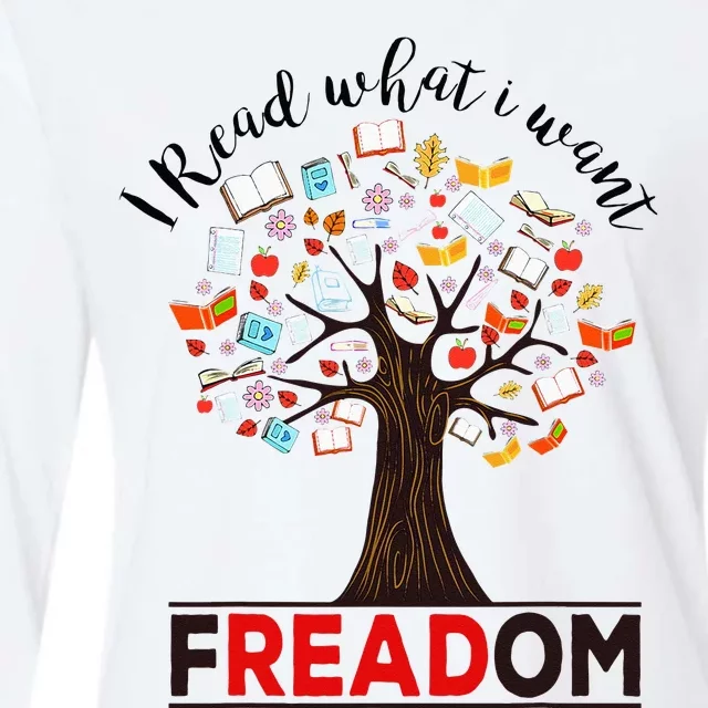 I Read What I Want Banned Books Week Librarian Womens Cotton Relaxed Long Sleeve T-Shirt