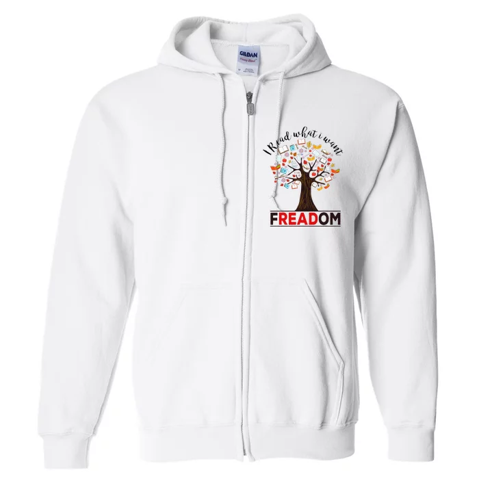 I Read What I Want Banned Books Week Librarian Full Zip Hoodie