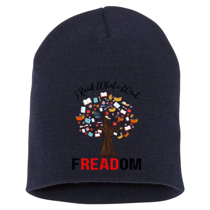 I Read What I Want Banned Books Week Librarian Short Acrylic Beanie