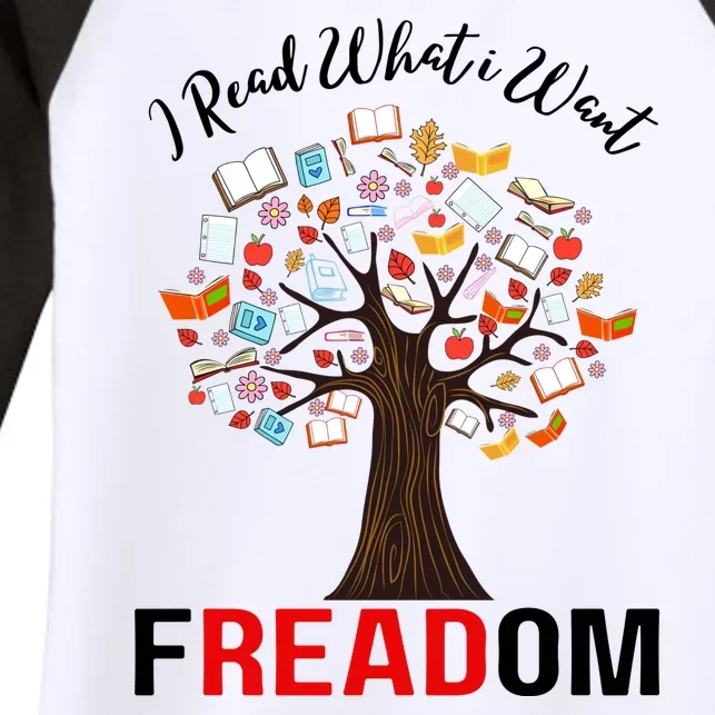 I Read What I Want Banned Books Week Librarian Women's Tri-Blend 3/4-Sleeve Raglan Shirt