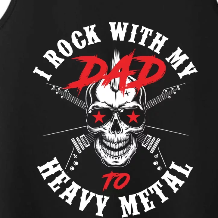 I Rock With My Dad To Heavy Metal Son Daughter Rock Meaningful Gift Performance Tank