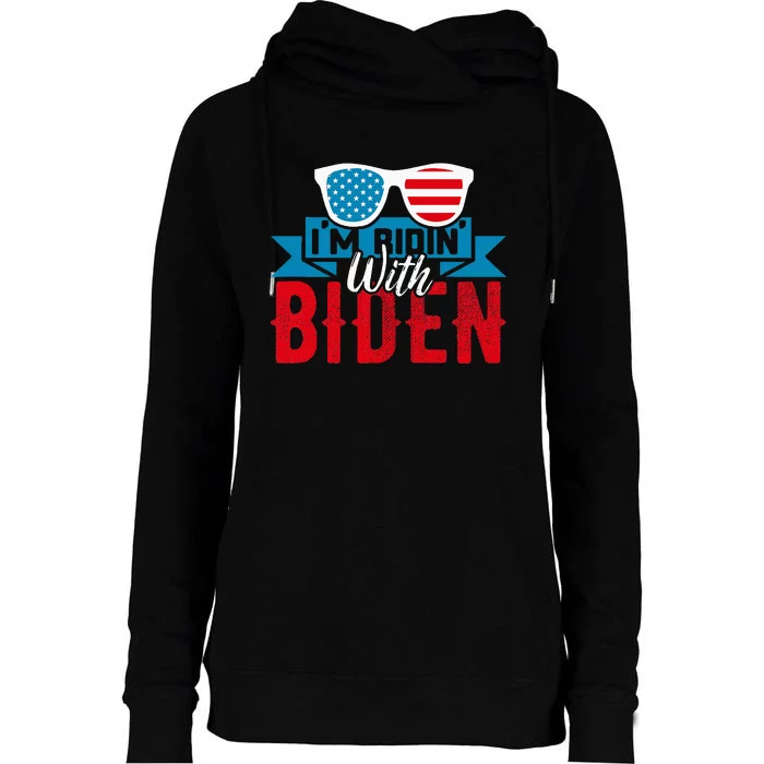 IM Ridin With Biden 2023 Joe Biden Womens Funnel Neck Pullover Hood