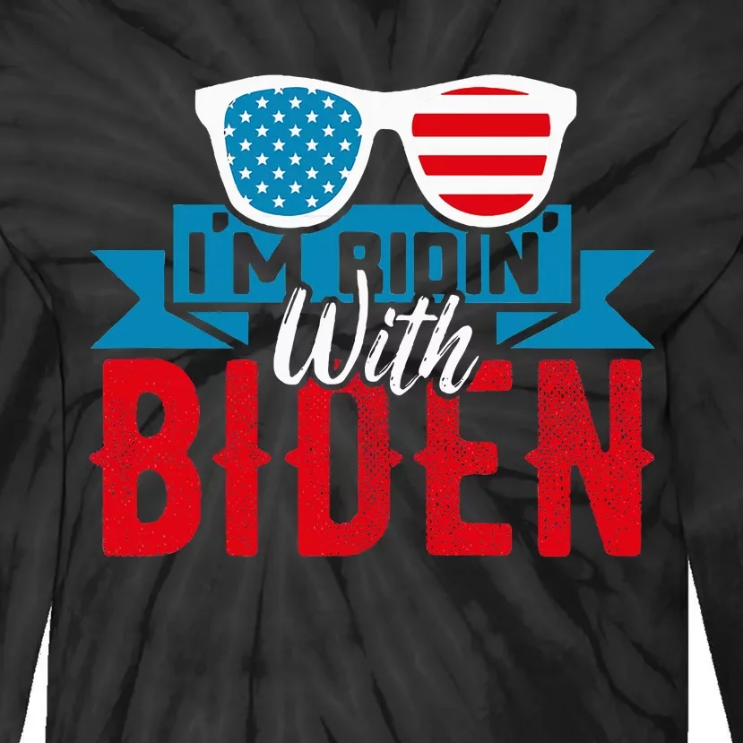 IM Ridin With Biden 2023 Joe Biden Tie-Dye Long Sleeve Shirt