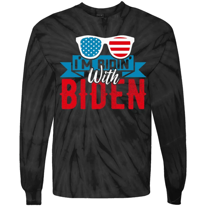 IM Ridin With Biden 2023 Joe Biden Tie-Dye Long Sleeve Shirt