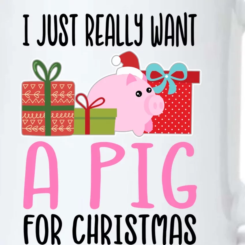 I Really Want A Pig For Christmas Great Gift Black Color Changing Mug