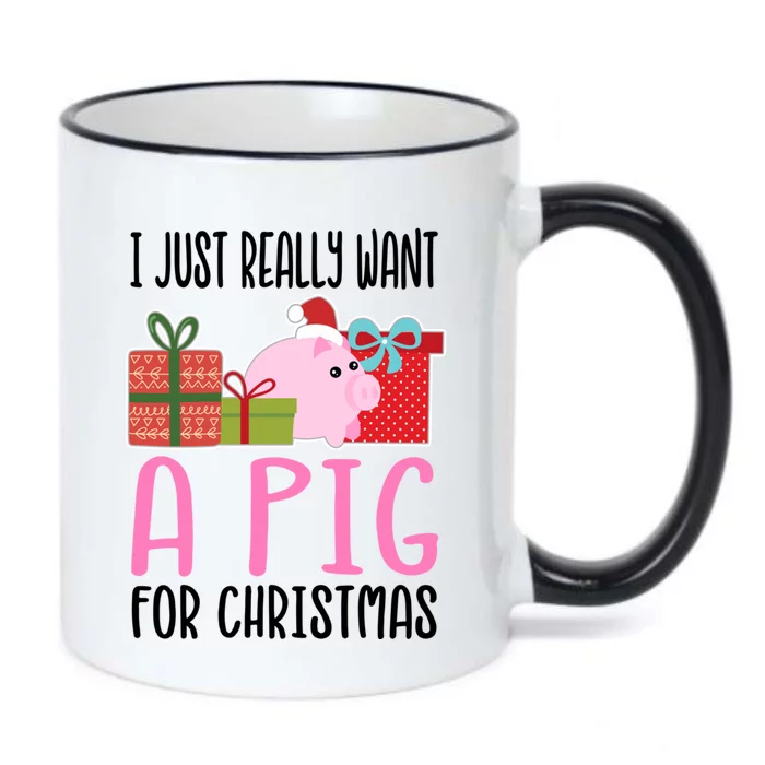 I Really Want A Pig For Christmas Great Gift Black Color Changing Mug