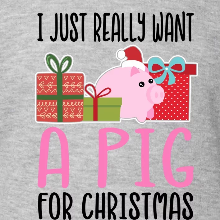 I Really Want A Pig For Christmas Gift Toddler Sweatshirt