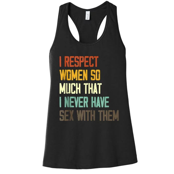 I Respect Women So Much That I Never Have Sex With Them Women's Racerback Tank