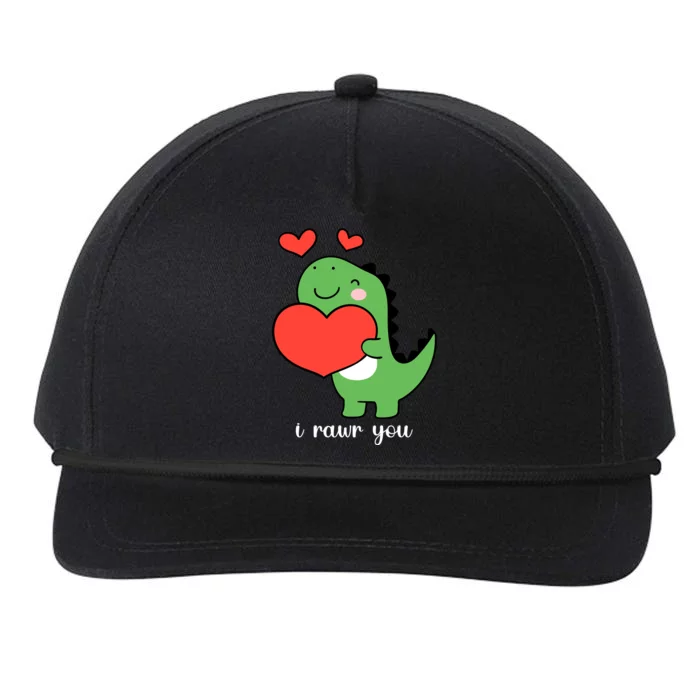 I Rawr You Cute Dinosaur Love Valentines Day Snapback Five-Panel Rope Hat