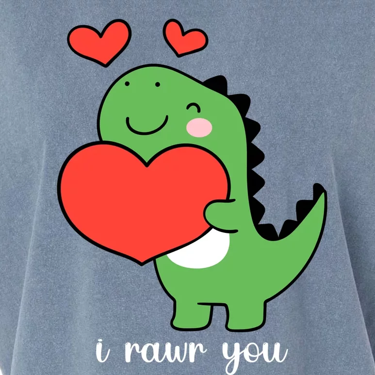 I Rawr You Cute Dinosaur Love Valentines Day Garment-Dyed Women's Muscle Tee