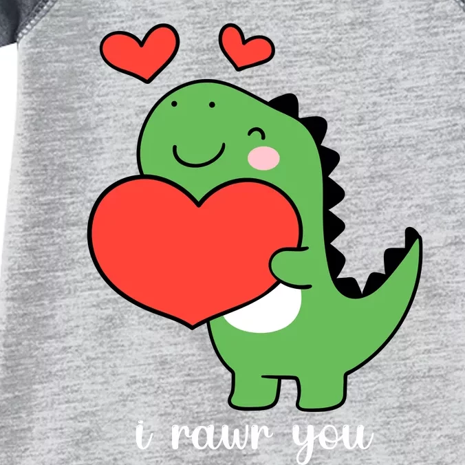 I Rawr You Cute Dinosaur Love Valentines Day Infant Baby Jersey Bodysuit