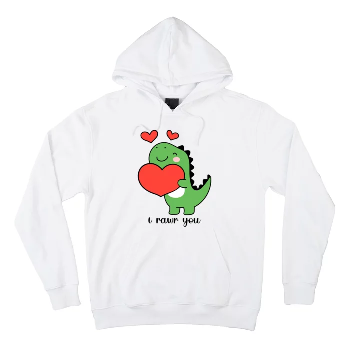 I Rawr You Cute Dinosaur Love Valentines Day Hoodie