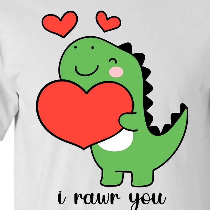 I Rawr You Cute Dinosaur Love Valentines Day Tall T-Shirt