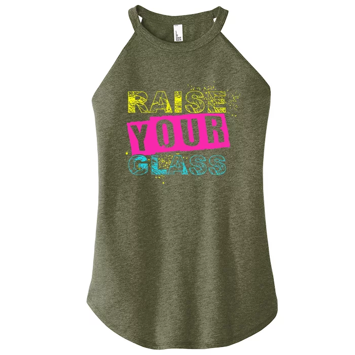 I Raise Your Glass Funny Women’s Perfect Tri Rocker Tank