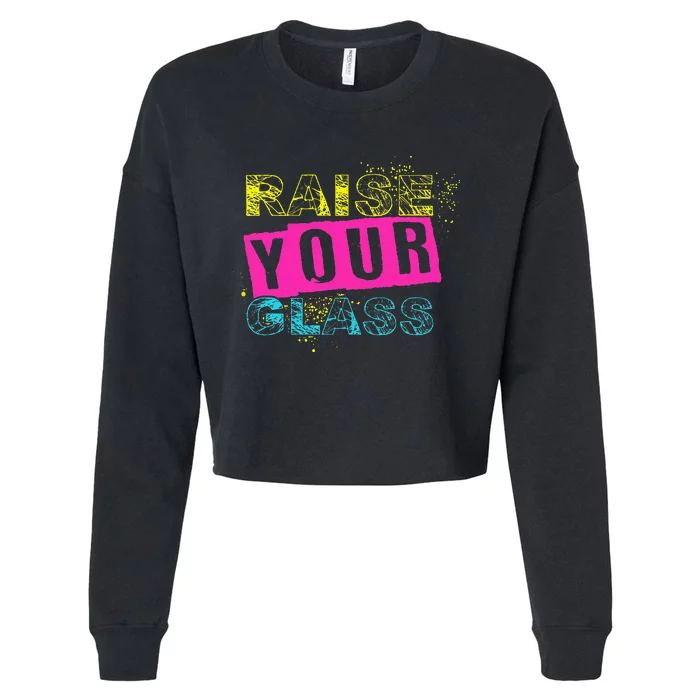 I Raise Your Glass Funny Kids Cropped Pullover Crew