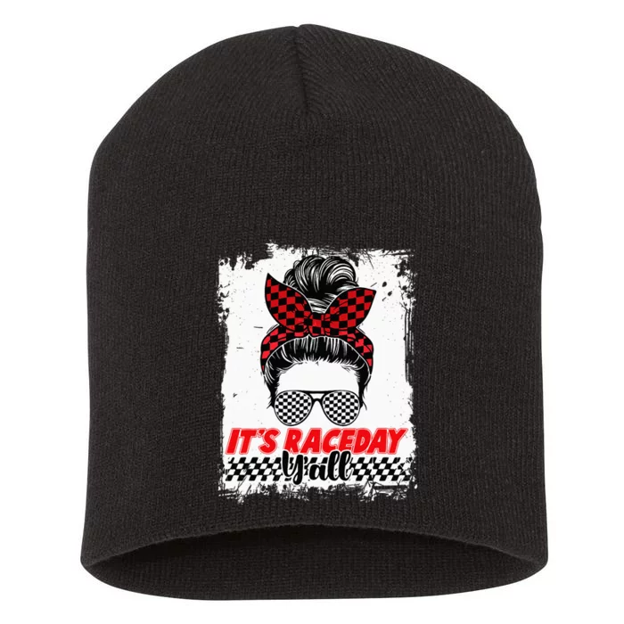 Its Raceday Yall Dirt Track Racing Race Car Lover Women Girl Short Acrylic Beanie