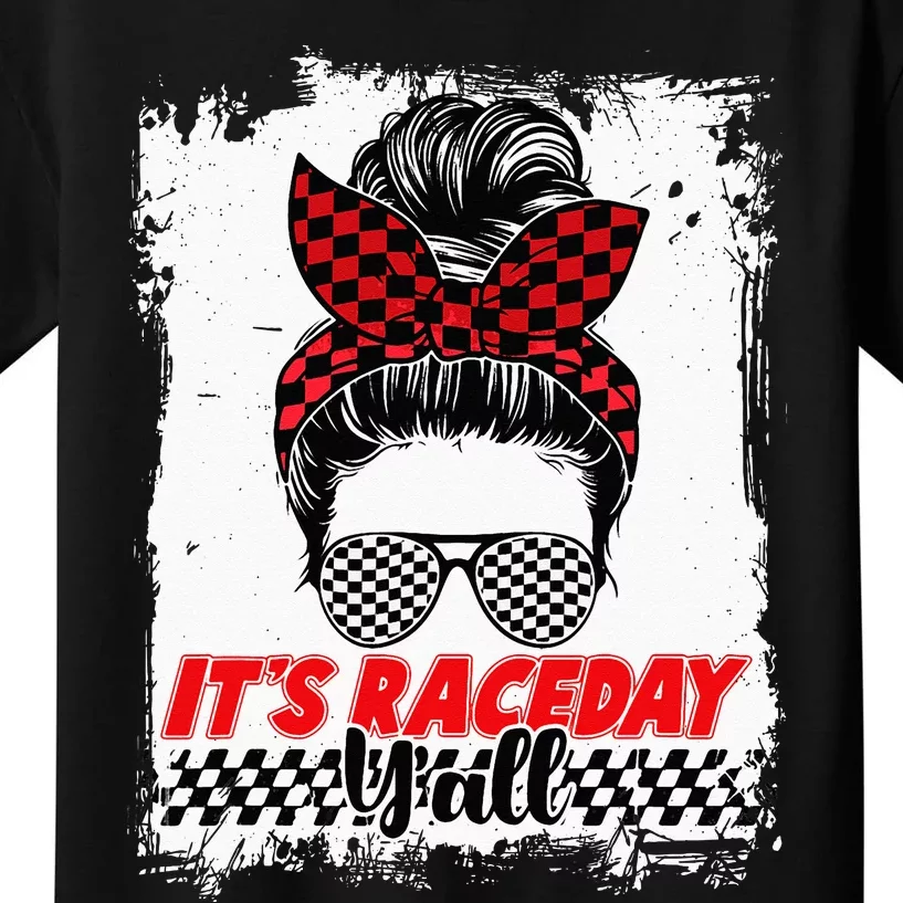 Its Raceday Yall Dirt Track Racing Race Car Lover Women Girl Kids T-Shirt