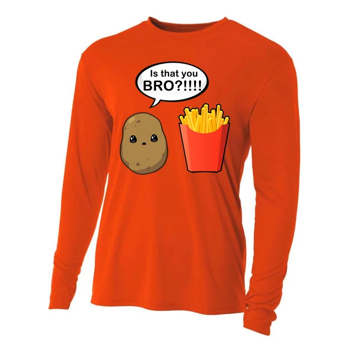 Is That You Bro Funny Cute French Fries Cooling Performance Long Sleeve Crew