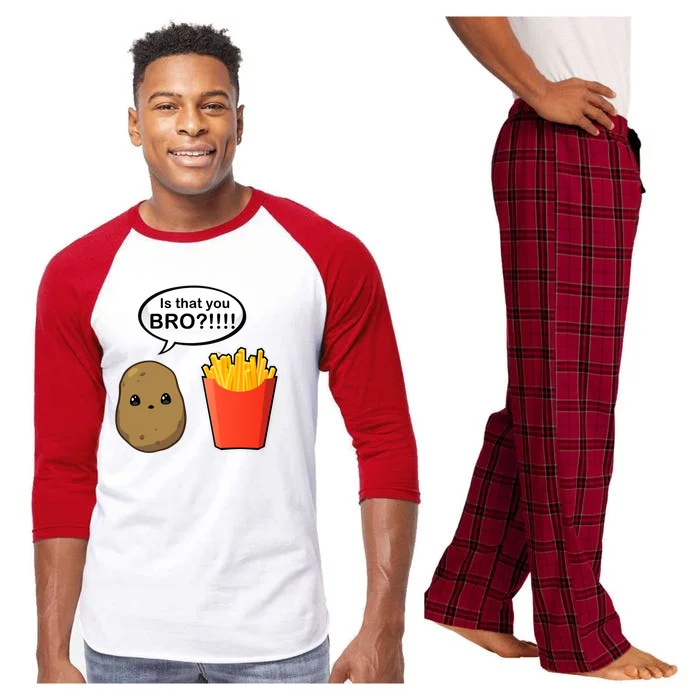 Is That You Bro Funny Cute French Fries Raglan Sleeve Pajama Set