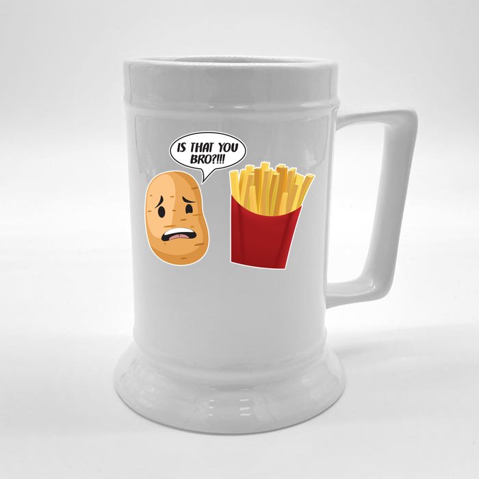 Is That You Bro Funny French Fries Front & Back Beer Stein