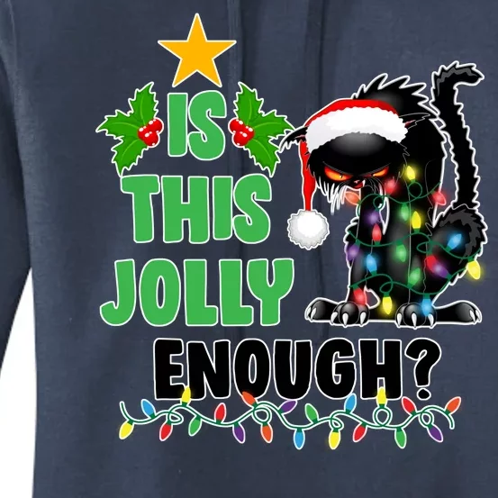 Is This Jolly Enough Funny Christmas Cat Women's Pullover Hoodie