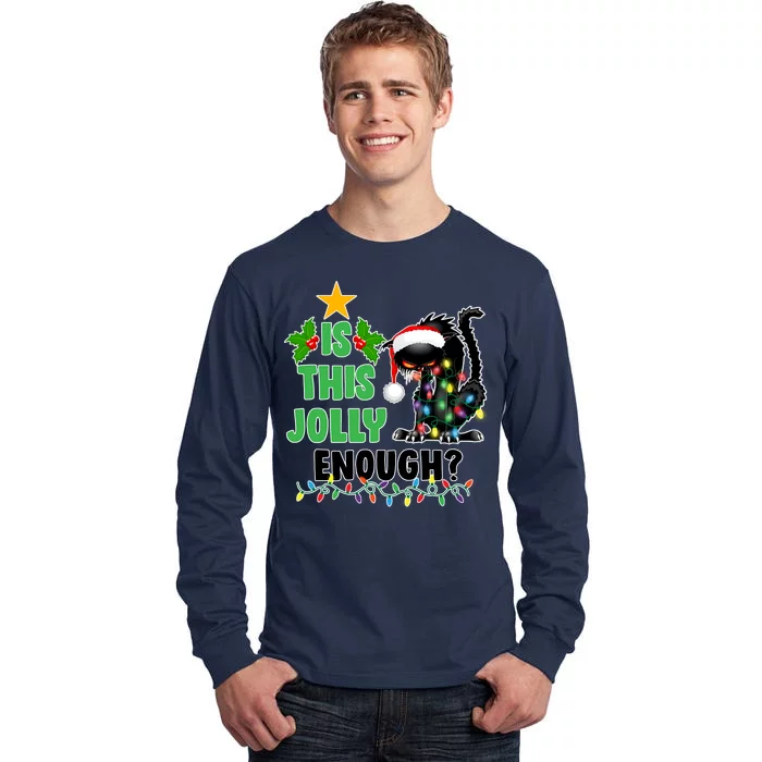 Is This Jolly Enough Funny Christmas Cat Tall Long Sleeve T-Shirt