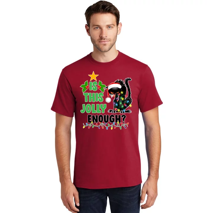 Is This Jolly Enough Funny Christmas Cat Tall T-Shirt