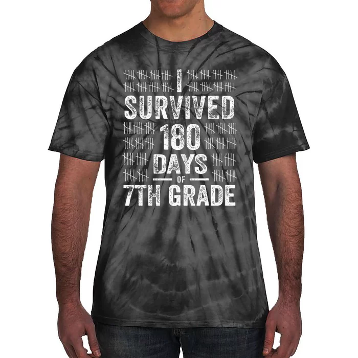 I Survived 180 Days Of 7th Grade Last Day Of School Teacher Tie-Dye T-Shirt