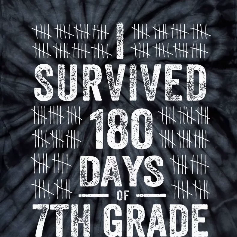 I Survived 180 Days Of 7th Grade Last Day Of School Teacher Tie-Dye T-Shirt