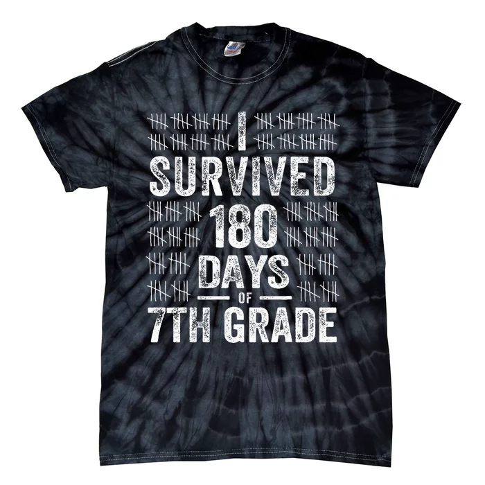 I Survived 180 Days Of 7th Grade Last Day Of School Teacher Tie-Dye T-Shirt