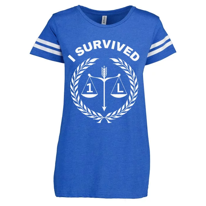 I Survived 1l Law School Student Attorney Lawyer Lawyers 1st Enza Ladies Jersey Football T-Shirt