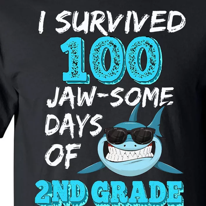 I Survived 100 Jawsome Days Of 2nd Grade 100 Days Of School Tall T-Shirt