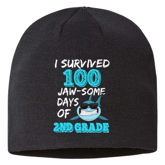 I Survived 100 Jawsome Days Of 2nd Grade 100 Days Of School 8 1/2in Sustainable Knit Beanie