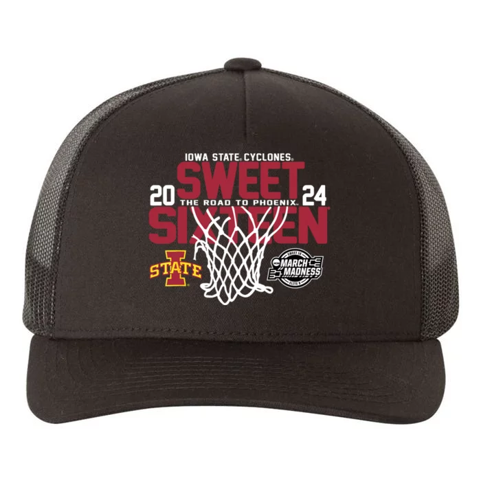 Iowastatecyclones Sweet 16 2024 March Madness Basketball Yupoong Adult 5-Panel Trucker Hat