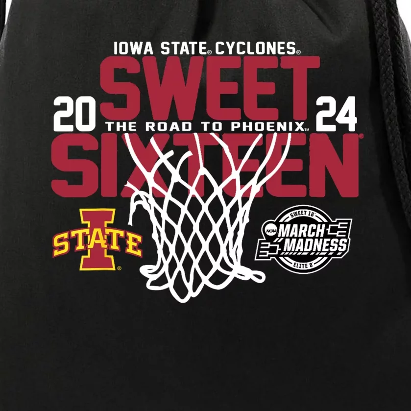 Iowastatecyclones Sweet 16 2024 March Madness Basketball Drawstring Bag