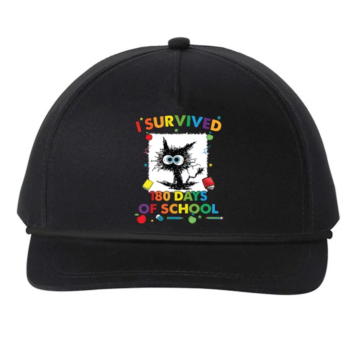 I Survived 180 Days Of School Funny Last Day Of School Snapback Five-Panel Rope Hat