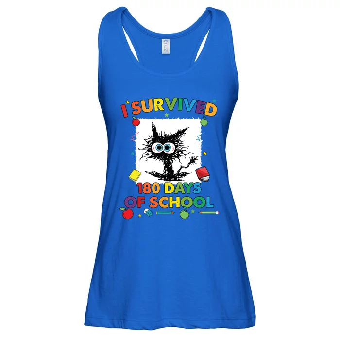 I Survived 180 Days Of School Funny Last Day Of School Ladies Essential Flowy Tank