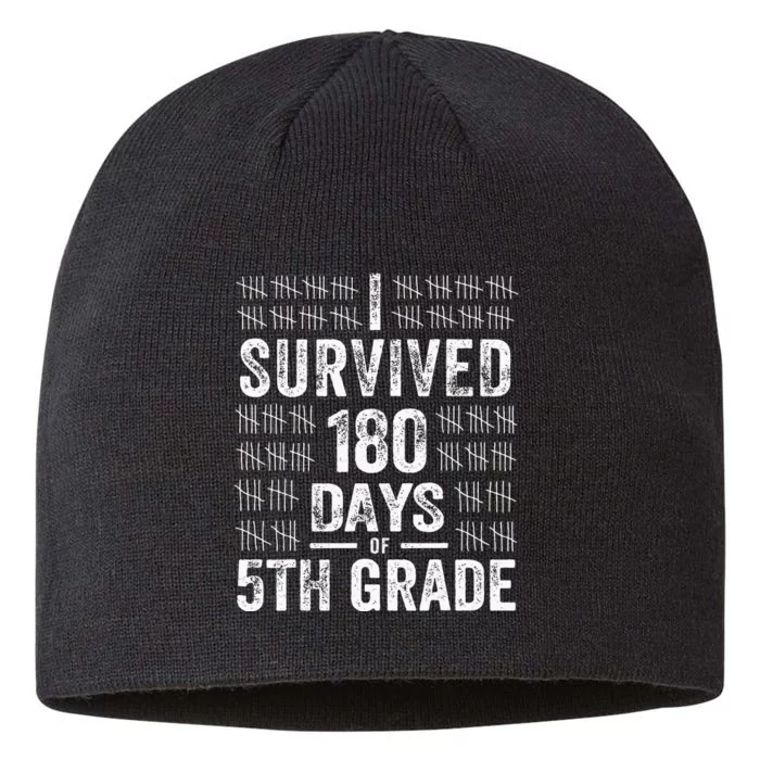 I Survived 180 Days Of 5th Grade Last Day Of School Teacher 8 1/2in Sustainable Knit Beanie