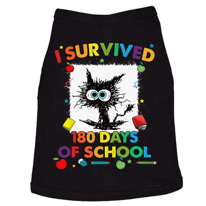 I Survived 180 Days Of School Funny Last Day Of School Doggie Tank