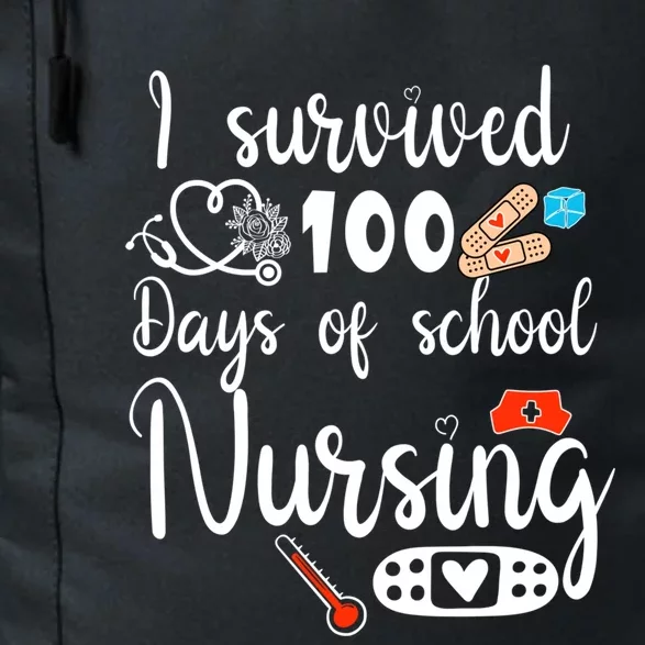 I Survived 100 Days Of School Nursing Gift Funny School Nurse Gift Daily Commute Backpack