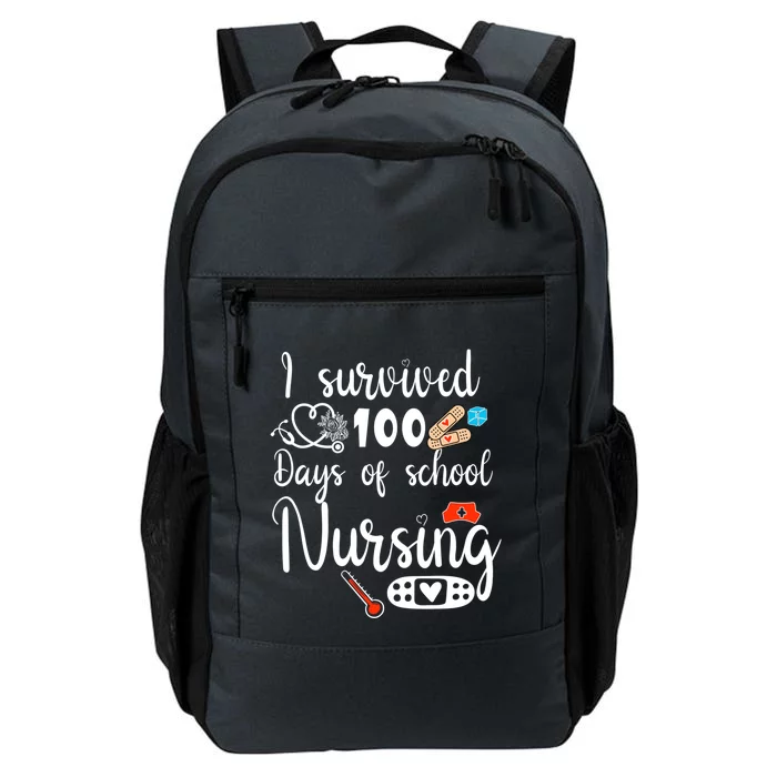 I Survived 100 Days Of School Nursing Gift Funny School Nurse Gift Daily Commute Backpack