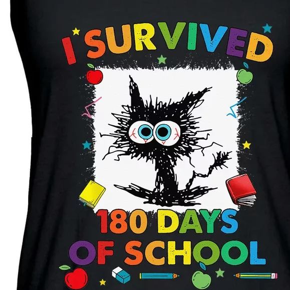 I Survived 180 Days Of School Funny Last Day Of School Ladies Essential Flowy Tank