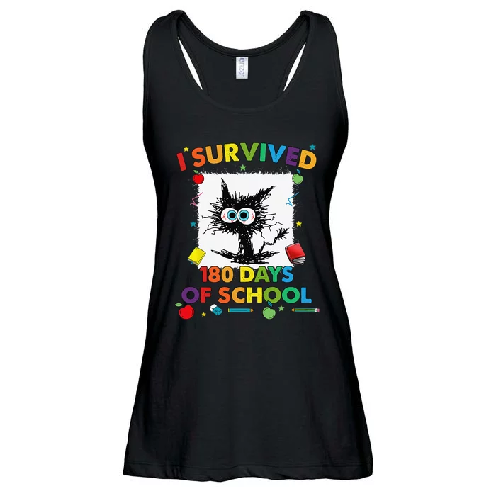 I Survived 180 Days Of School Funny Last Day Of School Ladies Essential Flowy Tank