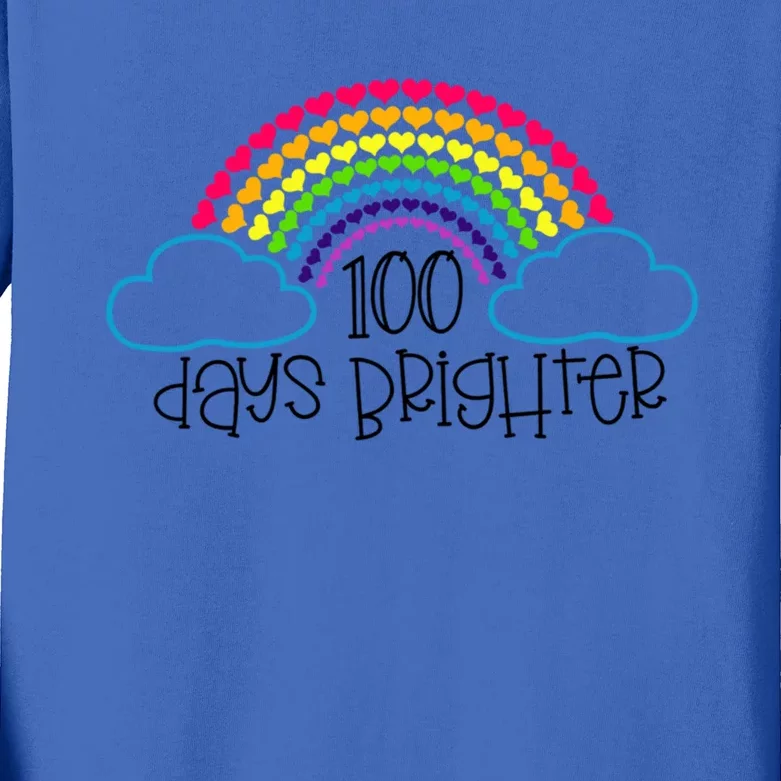 I Survived 100 Days Of School 100 Days Brighter Gift Kids Long Sleeve Shirt