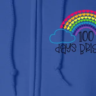 I Survived 100 Days Of School 100 Days Brighter Gift Full Zip Hoodie