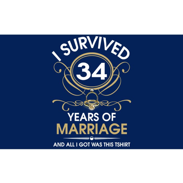 I Survived 34 Years Of Marriage 34th Wedding Anniversary Bumper Sticker