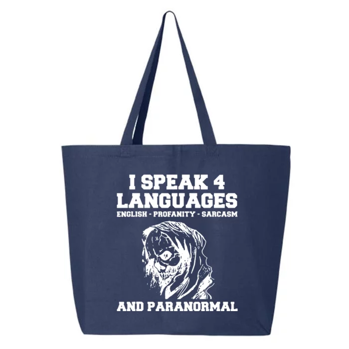 I Speak 4 Languages Paranormal Ghost Hunting 25L Jumbo Tote