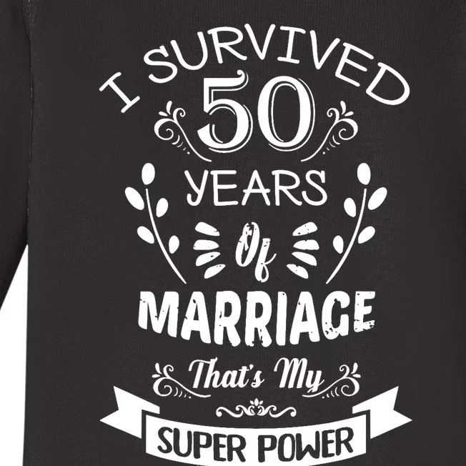 I Survived 50 Years Of Marriage Wedding Gift - Husband Wife Baby Long Sleeve Bodysuit